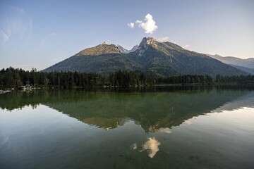 Hochkalter Reflected Hintersee Sunset Berchtesgaden