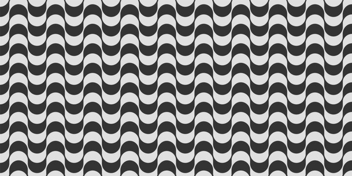 Portuguese mosaic square pavement with waves pattern