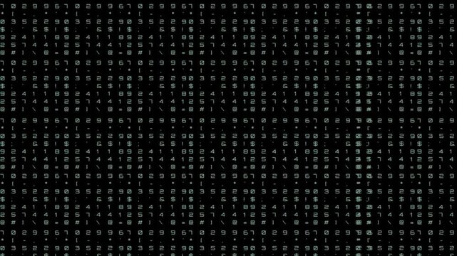 Numeric Matrix, numeric code highlights futuristic data flow, encryption, 4k video background
