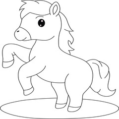cute baby horse  coloring  page for  kids