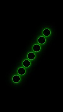 Neon globes are lopping diagonally, Futuristic light speed is moving it. 4k video.