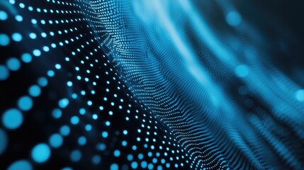 Abstract digital wave structure creates a modern technology background. Featuring interconnected data points forming a flowing. Illuminating grid representing networking and future innovation concepts