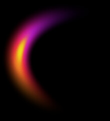 Grainy curved vertical gradient arc shape with noise on dark background