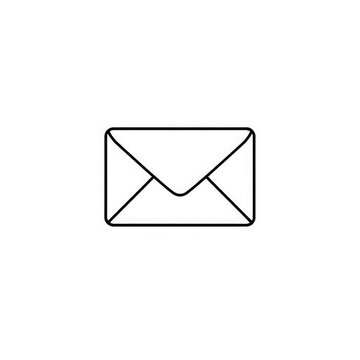 Line art mail icon with transparent background PNG and JPEG image for your business