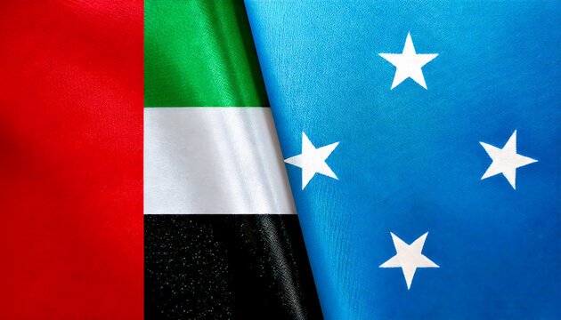 アラブ首長国連邦の国旗とミクロネシアの国旗(United Arab Emirates flag & Micronesia flag.)
