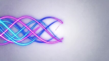 Abstract Dynamic Neon Lines Intertwining Glowing Blue and Pink Energy Wave Animation. - Powered by Adobe
