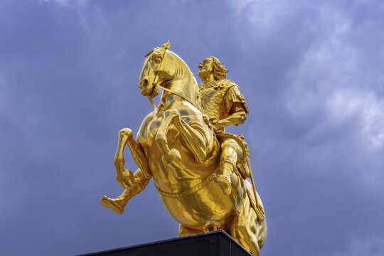 Goldener horse-rider, Dresden, Saxony, Germany