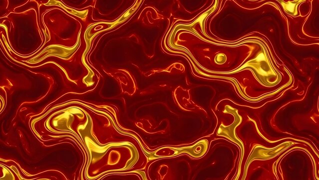 Abstract fiery pattern with swirling red and yellow hues resembling molten lava or heat waves