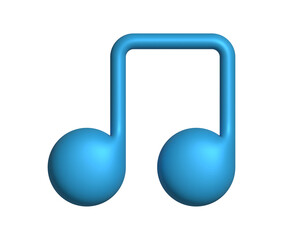 3D Music Note Icon on Transparent Background. Ideal for Music Apps, Playlists, Streaming Platforms, UI Design, Branding and Social Media Visuals.