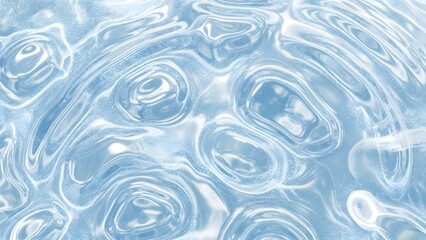 Ripples on the surface of clear blue water creating circular patterns
