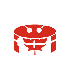 Fototapeta premium Canada Flag Drum Snare In Icon