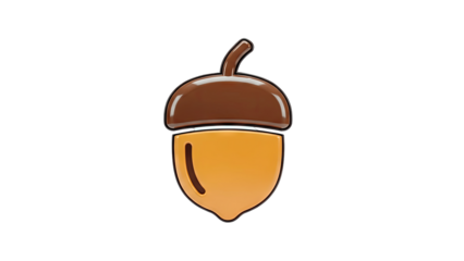 Cartoon Acorn Illustration on White Background