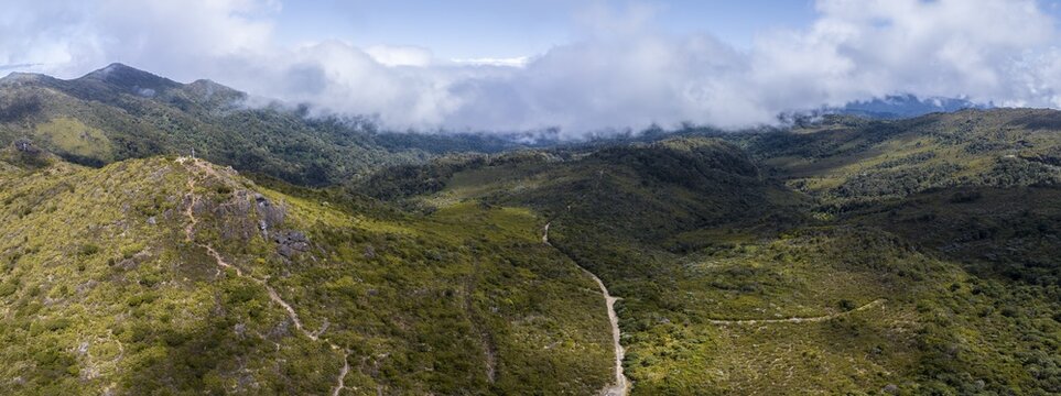 Aerial view, Cerro de la Muerte, Highlands, Tapant&iacute; National Park, Cartago Province, Para&iacute;so, Costa Rica