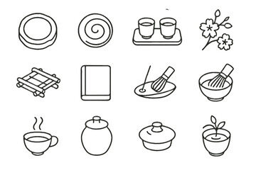 Symbol clay vector stick stack steeped lid tea coaster icon artisan