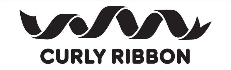 Creative Black Twisted Spiral Ribbon Logo Vector