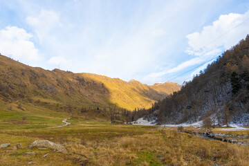 autumn landscape with mountains