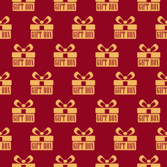 Fototapeta premium Gift box seamless pattern isolated on color background