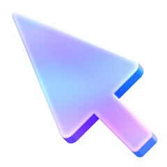 3D Glossy Mouse Cursor Icon - Gradient Click Pointer Symbol
