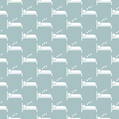 Obraz premium Sleeping bed seamless pattern isolated on color background