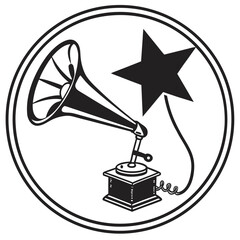 vintage gramophone vinyl ready vector illustration