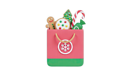 Christmas Gift Bag with Cookies and Candy