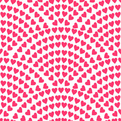 red hearts on white background seamless pattern. Texture for fabric, wrapping, wallpaper. Decorative print.
