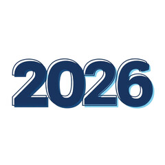 2D Number 2026 vector
