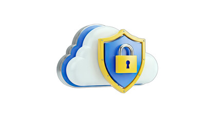 Cloud Data Security: Shield and Padlock Concept