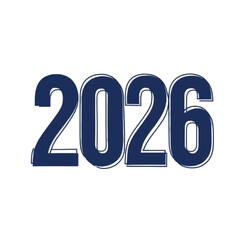 2D Number 2026 vector