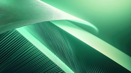Abstract green lines forming flowing curves and parallel ridges creating a modern background, representing digital technology, innovation, and fluid movement with vibrant energy