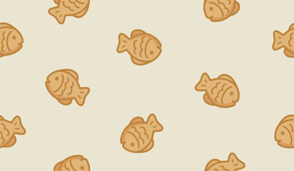 Taiyaki pattern background vector design