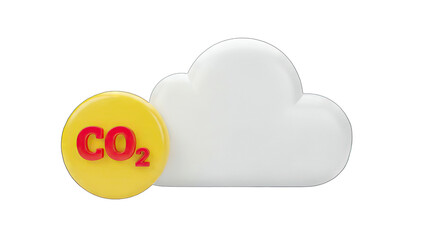 CO2 Emission Cloud Concept on White Background