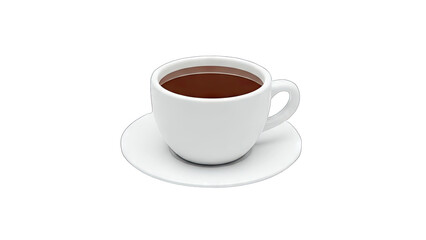 Coffee Cup on Saucer Isolated on White Background