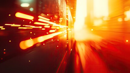 Bright orange and red sparks burst from a grinding operation, illuminating a dynamic industrial scene with motion blurred light trails and intense heat