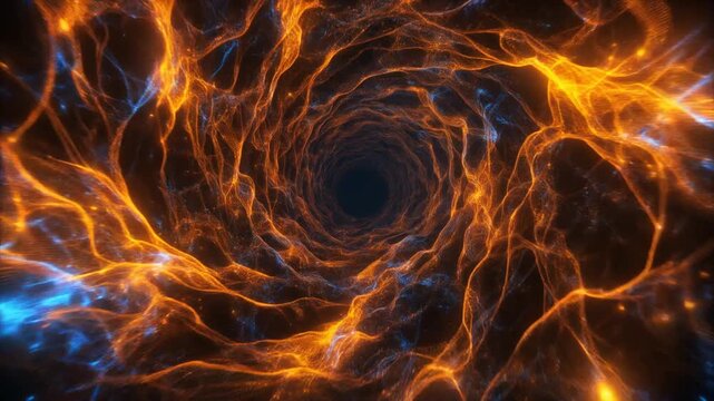 Big data flowing into digital funnel visualization