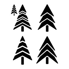 Obraz premium christmas trees set