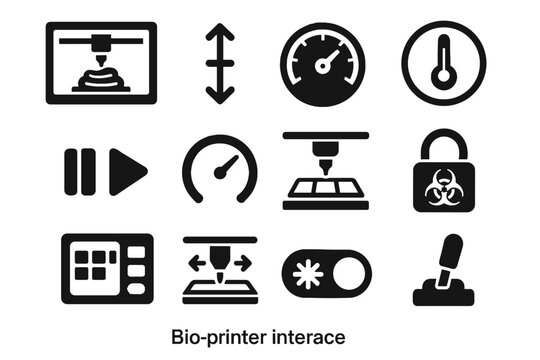 Switch printer sterilization print icon bio vector interface button lock toggle build