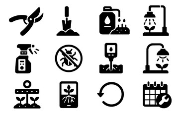 Tool vector fertilizer guide emitter digital level sprayer soil indicator garden icon