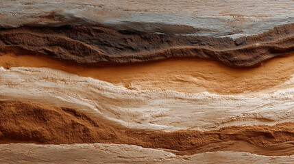 Layered earth abstract: Abstract view of multi-layered rock formations showcases the intricate beauty of the earth's natural structures, offering a glimpse into the planet's geological history. 