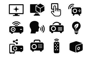 Projector icon size portable high resolution design icons connectivity adjustment nano projection