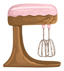 Illustration of a Stand Mixer. Cute Kitchen supply. Vector.