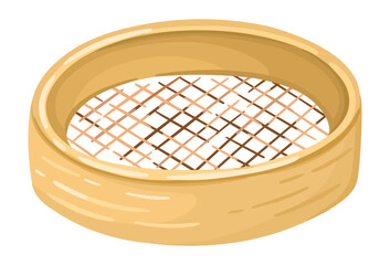 Illustration of a Sifter. Cute Kitchen supply. Vector.