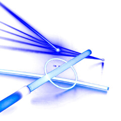 Blue office pen and paper object for business and education design