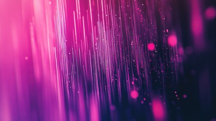 Abstract background creating a dynamic data transfer concept with glowing pink lines and flowing particles, representing optical fiber network connections and modern technology