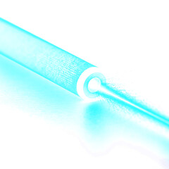 Blue paint and cleaning plastic tool objects on isolated white background for improvement design