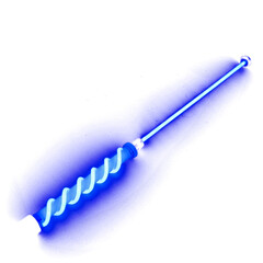Single blue plastic toothbrush, a dental hygiene tool, isolated on a white background for clean health care