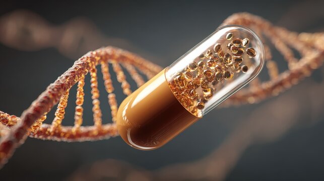 Capsule Unveiling: Drugs Interacting with DNA Helix in a 3D Render on Pharmacogenomics and Pharmacogenetics