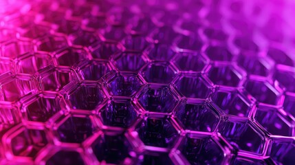 Abstract background design showing a repeating pattern of translucent hexagonal cells, creating a futuristic visual that implies connection, technology, and advanced data processing