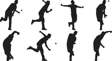 Silhouettes of Athletes Playing Sports