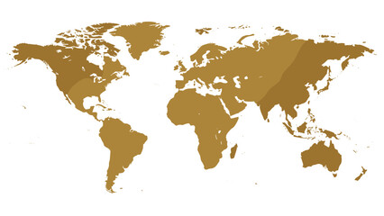 Obraz premium A sophisticated gold-toned world map featuring subtle texture and clean lines, offering a stylish representation of global geography and connectivity.